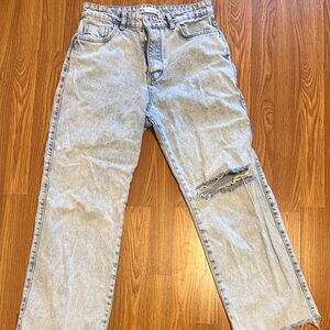 Zara Light Blue high rise Straight Jeans